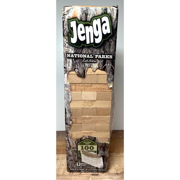 Jenga National Parks Edition Game 100 Fun Facts National Park Wooden Blocks 11'' - Picture 2 of 7